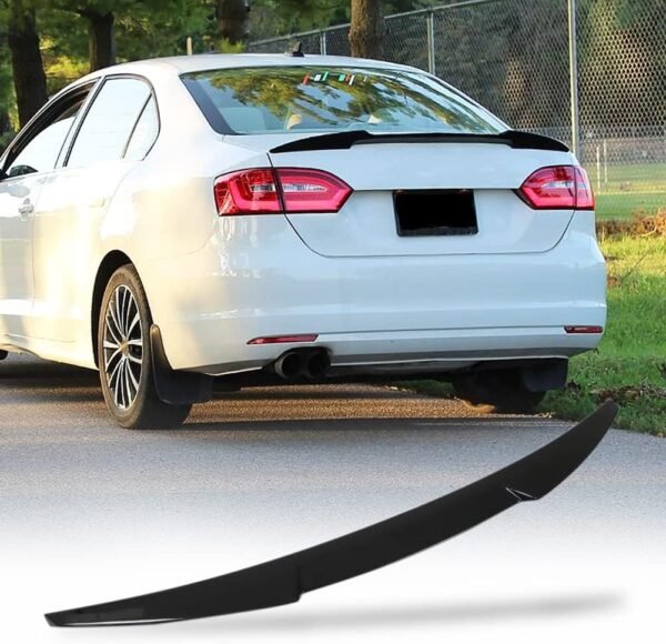 M4 Style Rear Spoiler for VW Jetta 6 MK6 (2012-2018) - Black Gloss Finish