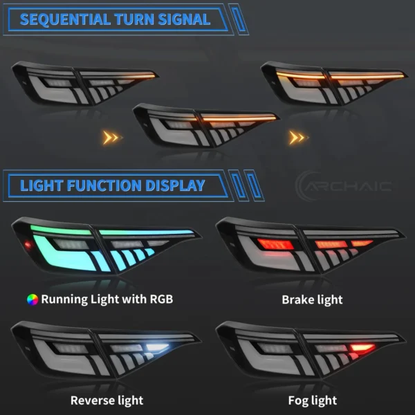 RGB Tail Lights for 11th Gen Honda Civic Sedan - Image 7